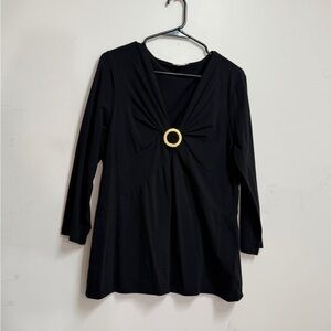 Black O Ring blouse garter club 70’s style o ring black womens blouse cotton ble